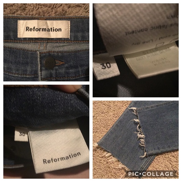 Reformation Mid Rise Slim Jean -Sz 30 - Picture 7 of 7
